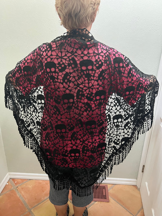 Black Skull Shawl