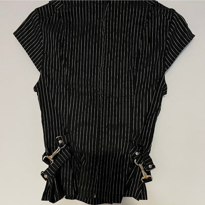 NWOT Open Front Pinstriped Fitted Top size 10/12