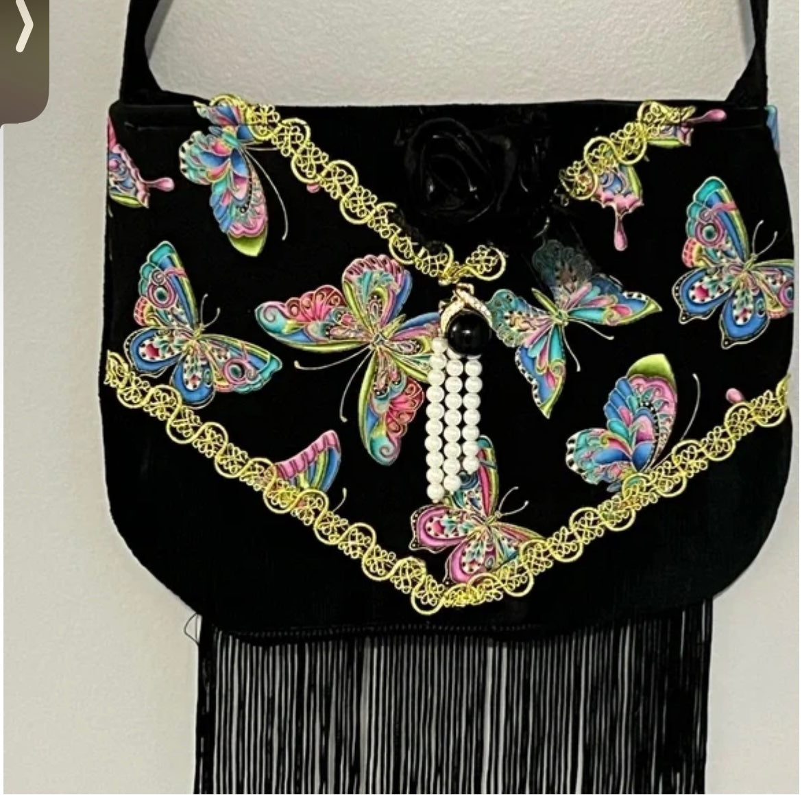 Handmade Black Butterfly Purse