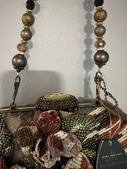 New with Tags Mary Frances Beaded Purse “Cinnamon Toast”