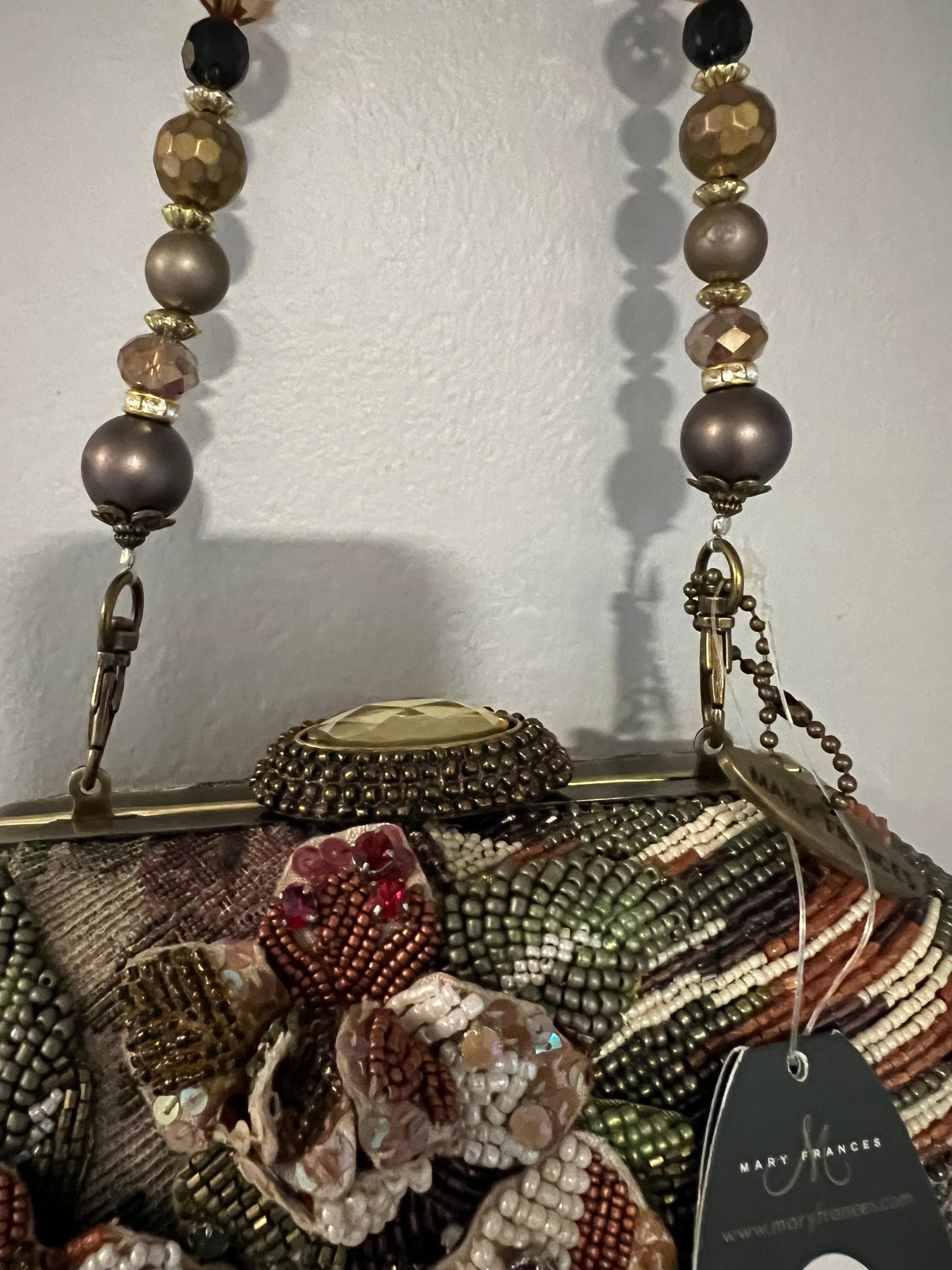 New with Tags Mary Frances Beaded Purse “Cinnamon Toast”