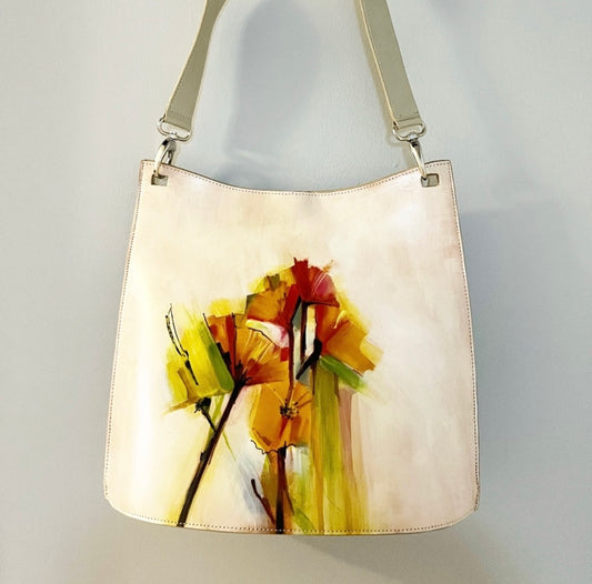 Bambas Abstract Hand Painted Art Bag “Abstract Fragrance of Fragile Flowers”