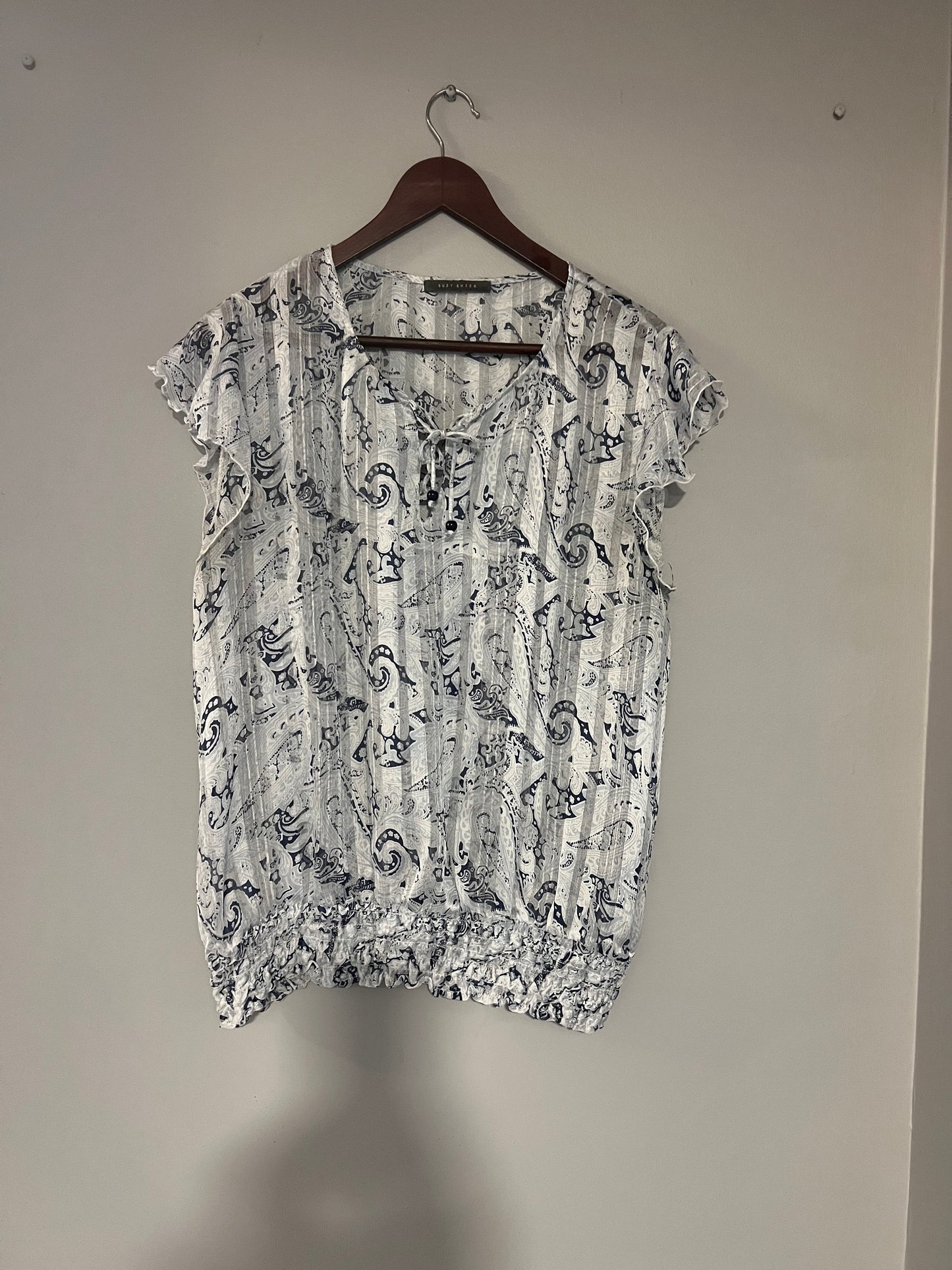 Short Sleeve Sheer Bohemian Blouse