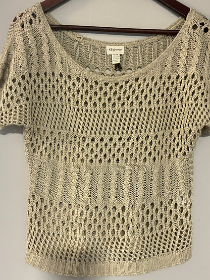 Short sleeve tan light sweater