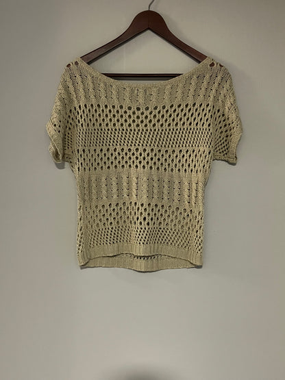 Short sleeve tan light sweater